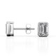 thumbnail image 3 of Pendientes de Botón con Solitario de Moissanita En Forma de Esmeralda de 1 Quilate JeenMata En Baño de Oro Blanco de 18 K sobre Plata, 3 of 5