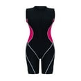 thumbnail image 6 of FAHXNVB Sleeveless Womens Boyleg One Piece Swimsuit Half Zip Front Color Block Bathing Suit Fashion Athletic Surfing Swimwear, 6 of 8