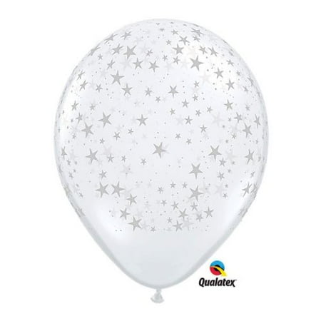 11" Stars-A-Round Diamond Clear Balloons, Pack/50