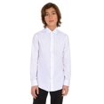 thumbnail image 2 of Camisa Calvin Klein vestido blanco de satén de manga larga para niños, talla 8, 2 of 3