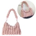thumbnail image 3 of Bolso Bandolera Mullido para Mujer Bolso Hombro Suave para Otoño Invierno (rosa), 3 of 9