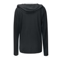thumbnail image 5 of Alun Womens Upf 50+ Full Zipper Fishing Hoodie Shirt with Facial Occlusion and Thumb Holes Design Lightweight Pure Slim Fit Long Sleeve Hooded Tops with Pockets 2—Black S, 5 of 8