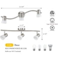 thumbnail image 3 of Modern Track Lighting Fixture, 3-Light Brushed Nickel Ceiling Mount, Adjustable Spotlight Bar with Frosted Glass Shades, 3 of 3