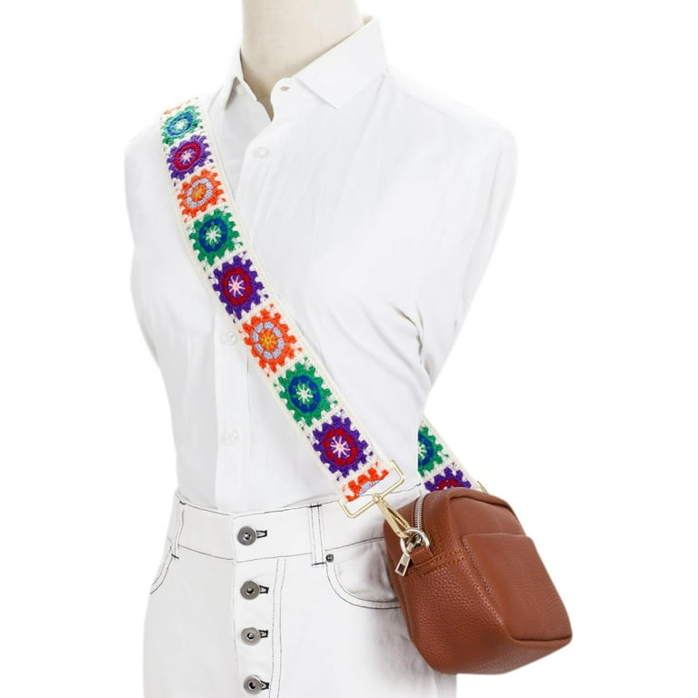 Monebena Crochet Flower Purse Strap Replacement Crossbody Bag