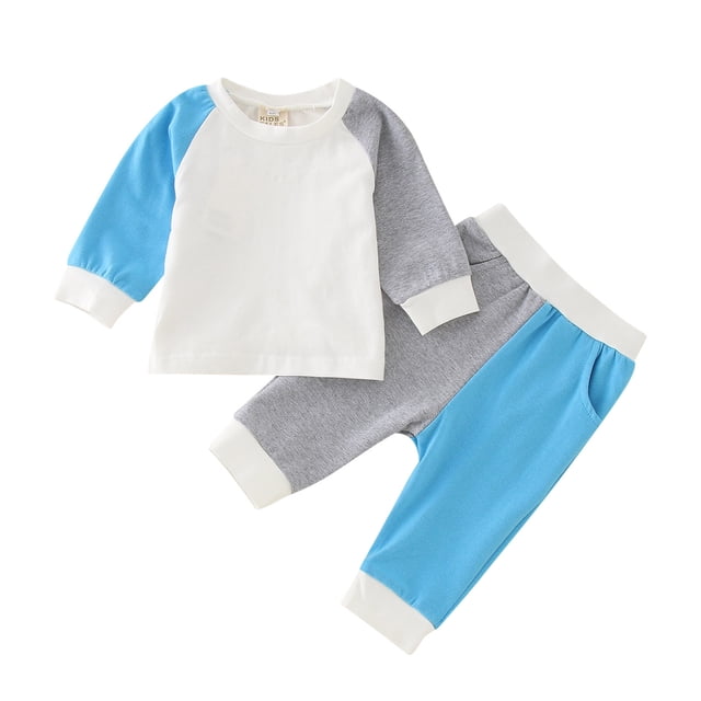 Hiiyo Pyjama Ajusté à Manches Longues et Pantalon pour Grands Garçons, 2 Pcs