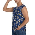 thumbnail image 3 of Goofa Anchors and Nautical Printed Men's Sleeveless T-Shirt - Athletic Gym Workout Tank Top for Men - Moisture-Wicking, UPF 30+ Quick-Dry Muscle Tee-XX-Large, 3 of 8