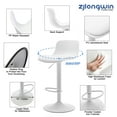 thumbnail image 5 of Height Adjustable Swivel PP Bar Stool with PU Padded Seat, White, Set of 2, 5 of 5