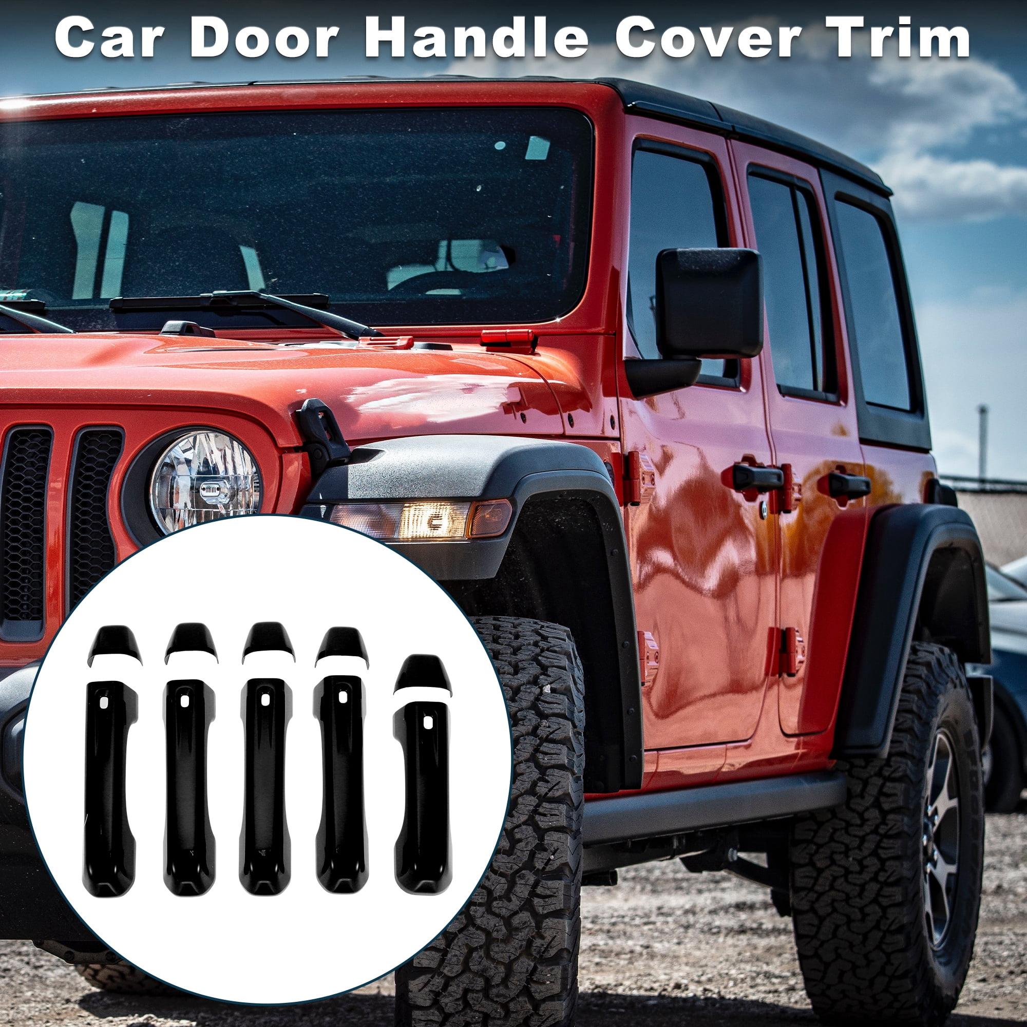 Unique Bargains Tailgate Handle Cover Trim for Jeep Wrangler JL JLU 2018-2021 Durable