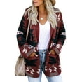 thumbnail image 2 of Bohemian Print Women Loose Casual Sweater Cardigan Coat, 2 of 5