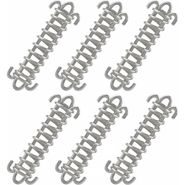 Cuerda resistente para tienda de campaña, hebilla de cuerda de resorte de acero inoxidable, para lona, tienda, malla de alambre, 6 uds. Sailing Electrónica