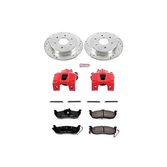 PowerStop Rear Z23 Evolution Sport Brake Pad and Rotor Kit with Red Powder Coated Calipers Fits: INFINITI NISSAN Select Models KC2445
