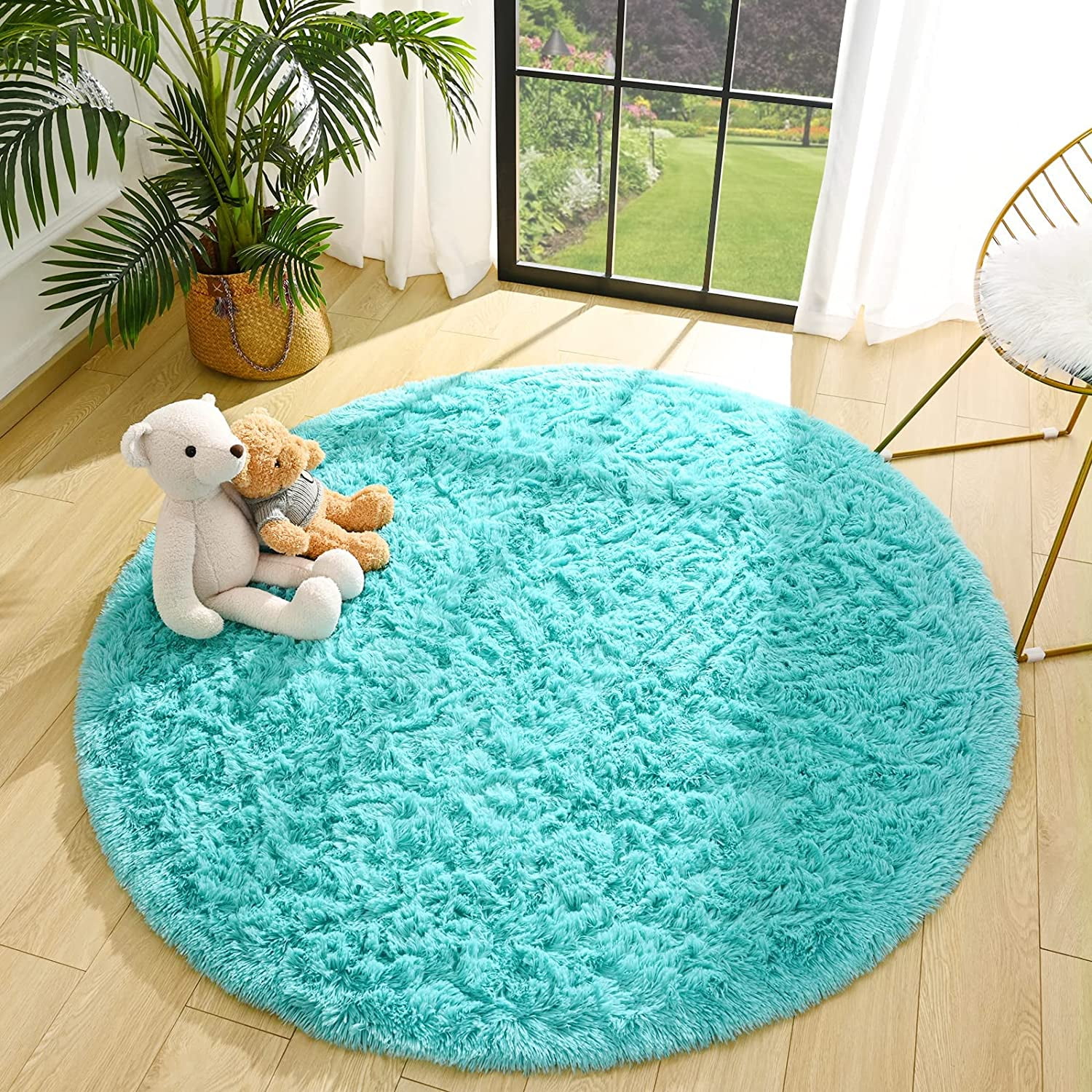 TWINNIS Round Rug Soft Fluffy Circle Rugs Shaggy Area Carpets for