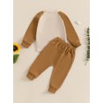 thumbnail image 6 of Toddler Baby Boys Fall Outfits 0 6 12 18 24 Months 2T 3T Letter Print Patchwork Long Sleeve Sweatshirts and Long Pants 2Pcs Clothes Set, 6 of 9