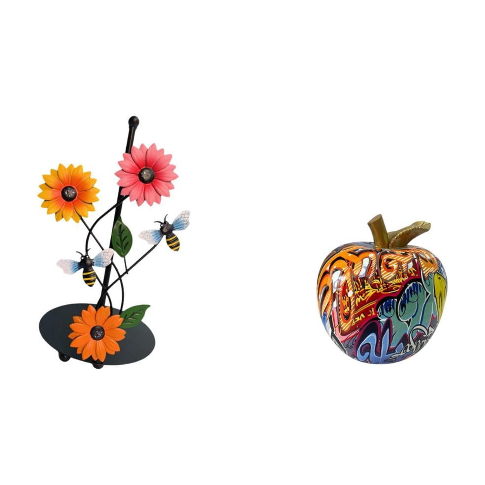 Fiocias Nordic Graffiti Paper Towel Holder Dispenser Non Slip Vertical Tissue Rack Fruits Sculpture Figurine Collectable Artwork Ornament for Home T