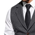 thumbnail image 4 of MXALUOB Men's Suit Vests V Neck Button Front Dress Vest Slim Fit Notched Lapel Formal Waistcoat with Pockets for Business Wedding, 4 of 5