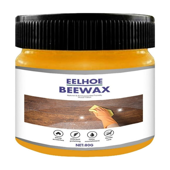 Xihbxyly Cera de Abejas para Madera, Solución Natural para El Cuidado de Muebles, Revitaliza Superficies de Madera Opacas, Elimina Arañazos y Suciedad, Limpiador Multifuncional, Uso Doméstico, 80 G
