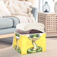 thumbnail image 5 of Cute Cartoon Green Snake Large Storage Bins with Linen Collapsible Lid Storage Box 16.7 x 12.6 x 11.8in, 5 of 7