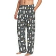 thumbnail image 2 of Uemuo Lovely Penguin Pattern Men's Wide Leg Palazzo Lounge Pants with Pockets Light Weight Loose Comfy Casual Pajama Pants-Large, 2 of 9
