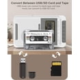 thumbnail image 3 of Reproductor de Casetes Portátil Multifunción con Grabadora, Conversión a MP3 vía USB/SD, Micrófono Integrado, Asa Retráctil y Jack de Auriculares (Blanco), 3 of 7