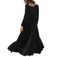 thumbnail image 4 of Liacowi Women Loose Long Dress Long Sleeve Swing Dress Spring Autumn Beach Dress, 4 of 5