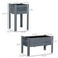 thumbnail image 5 of Raised Garden Bed Set of 3, Elevated Wood Planter Box with Legs and Bed Liner for Backyard and Patio to Grow Vegetables, Herbs, Gray, 5 of 12
