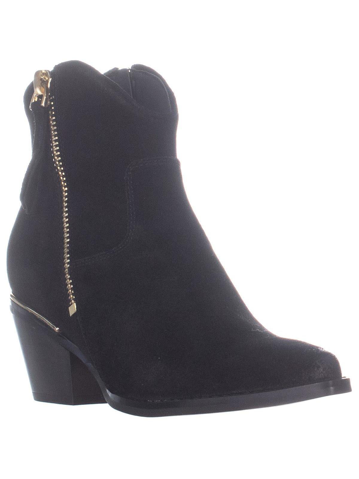 black suede zip ankle boots