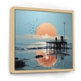 thumbnail image 2 of Designart "Papercut Pier Solitude II" Nautical & Beach Floater Framed Canvas Art Print, 2 of 7