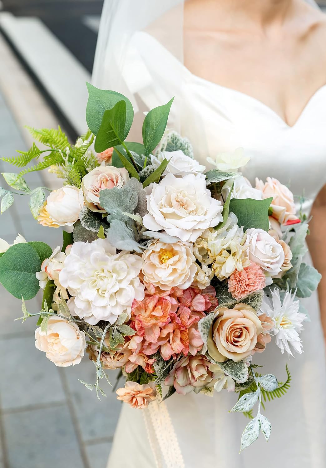 Artificial Flowers Combo Box Set Fake Flowers Bulk for DIY Wedding Bridal Bouquets Faux Roses Floral Arrangements with Stems for Party Table Centerpieces Spring Home Indoor Outdoor Decoration