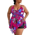 thumbnail image 1 of Spaghetti Strap Purple Plus Size Tankinis (Women's Plus), 1 of 3