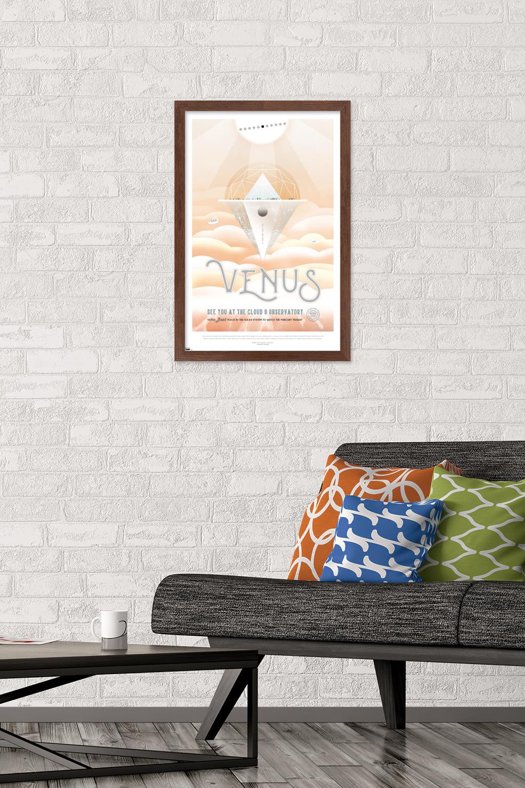 NASA - Venus Travel Poster Wall Poster, 14.725" x 22.375" Framed