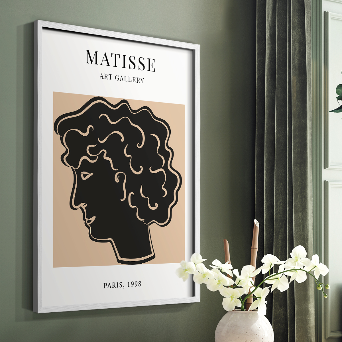 Matisse CXXI Framed Print in White Solid Wood 8 x 10 Framed Print