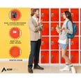 thumbnail image 6 of Adiroffice 72" Stainless Steel 4-Door Storage Locker for School with Keys and Hangers, Red, 6 of 8