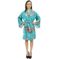 thumbnail image 6 of Bimba Women's Full Sleeve Kimono Robe With Belt Floral Print Cover Up Wrap-6, 6 of 6