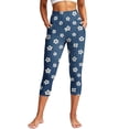 thumbnail image 2 of Women Print Capri Legging Buttery Soft Stretch High Waisted Yoga Leggings for Gym Workout Summer Slim Capris Pant with Pocket Fashion Casual Athletic Cropped Pants, 2 of 8