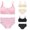 Mixed color 3PCS-G, variant on LYMAYTER Girls Breathable Wirefree Training Bras Teen Girls Adjustable Strap Seamless Bralette Panty