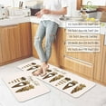 thumbnail image 6 of Kitchen Rugs and Mats Set of 2 Non-Slip Area Runner Retro Watercolor Love Heart Carrot Easter Standing Doormats Absorbent Soft Floor Carpet for Bedroom Bathroom Front of Sink Brown Wood Grain, 6 of 6