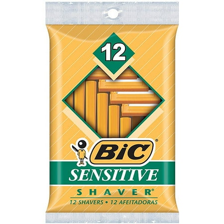 BIC Sensitive Shaver Disposable Razor, Men, 12 Ct