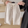 thumbnail image 2 of JFOPQVSM Classic Casual Pants for Boys Thin Cotton Stripe Elastics Waist Spring Summer Trousers Toddler Long Pants (0-8Y), 2 of 9