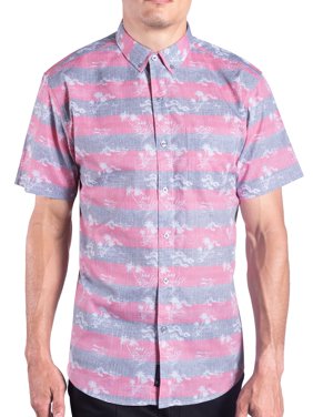 Visive Mens and Big Mens Tropical Hawaiian Printed Short Sleeve Casual Button Down Shirt, up to size 4XL