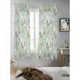 thumbnail image 5 of Blue Flowers Curtains 72 Inch Length,Sheer Curtains for Bedroom Living Room Window Romantic Farmhouse Botanical Floral Leaves Rod Pocket Drapes Kitchen Curtains Small Half Window 52"x72" 2 Panels, 5 of 7