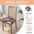 thumbnail image 2 of Colorful Floral Pattern Seat Covers for Dining Room Chairs Set Of 6,Stretch Printed Washable Chair Seat Cover with Elastic Ties and Button,Removable Waterproof Couch Cushion Covers, 2 of 6