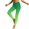 thumbnail image 2 of Vekome Green Womens Leggings Plus Size St Patricks Day High Waisted Yoga Pants Seamless Gradient Lightweight Running Tights L, 2 of 8