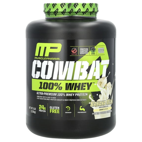 MusclePharm Combat 100% Whey, Banana Milk, 5 lb (2.25 kg)