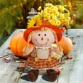 thumbnail image 4 of Fall Festival Scarecrow Doll with Sunflower - 11.8 Inch Fabric Home Decor for Autumn Thanksgiving Harvest Seasonal Display, Handmade Decorative Figurine for Mantel Table Porch Holiday Decorations, 4 of 5