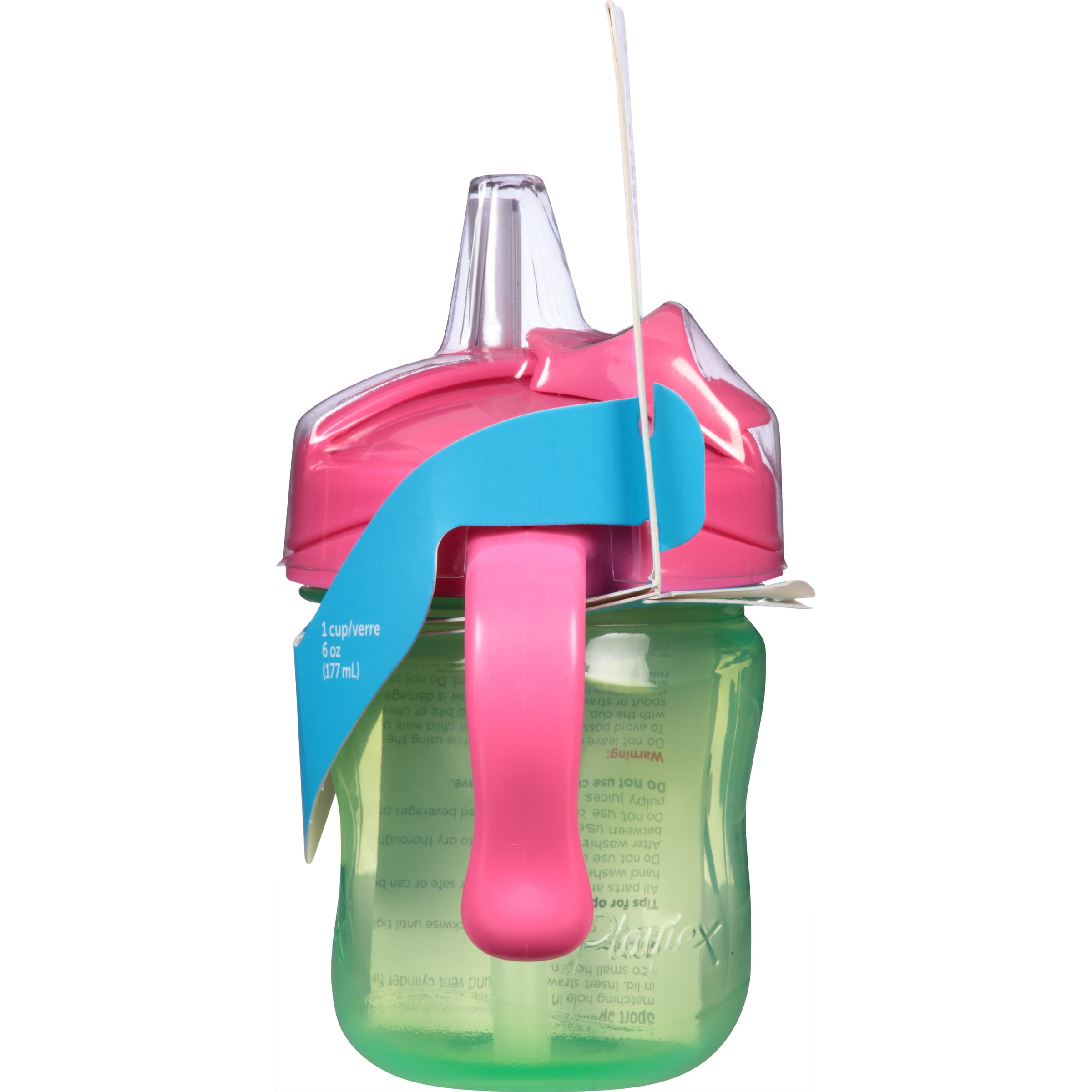 Playtex Sipsters Stage 1 Straw and Spout Trainer Sippy Cup 6oz 2-Pack Assorted Colors