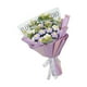 thumbnail image 1 of Ramo de flores de ganchillo, flores preservadas, flores artificiales tejidas a mano para decorar el día de San Valentín, cumpleaños, primavera Púrpura, 1 of 8