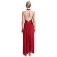 thumbnail image 2 of Doomiva Women's Lyrical Dance Dress Belly Dacne Flowy Split Maxi Dresses Burgundy M, 2 of 5