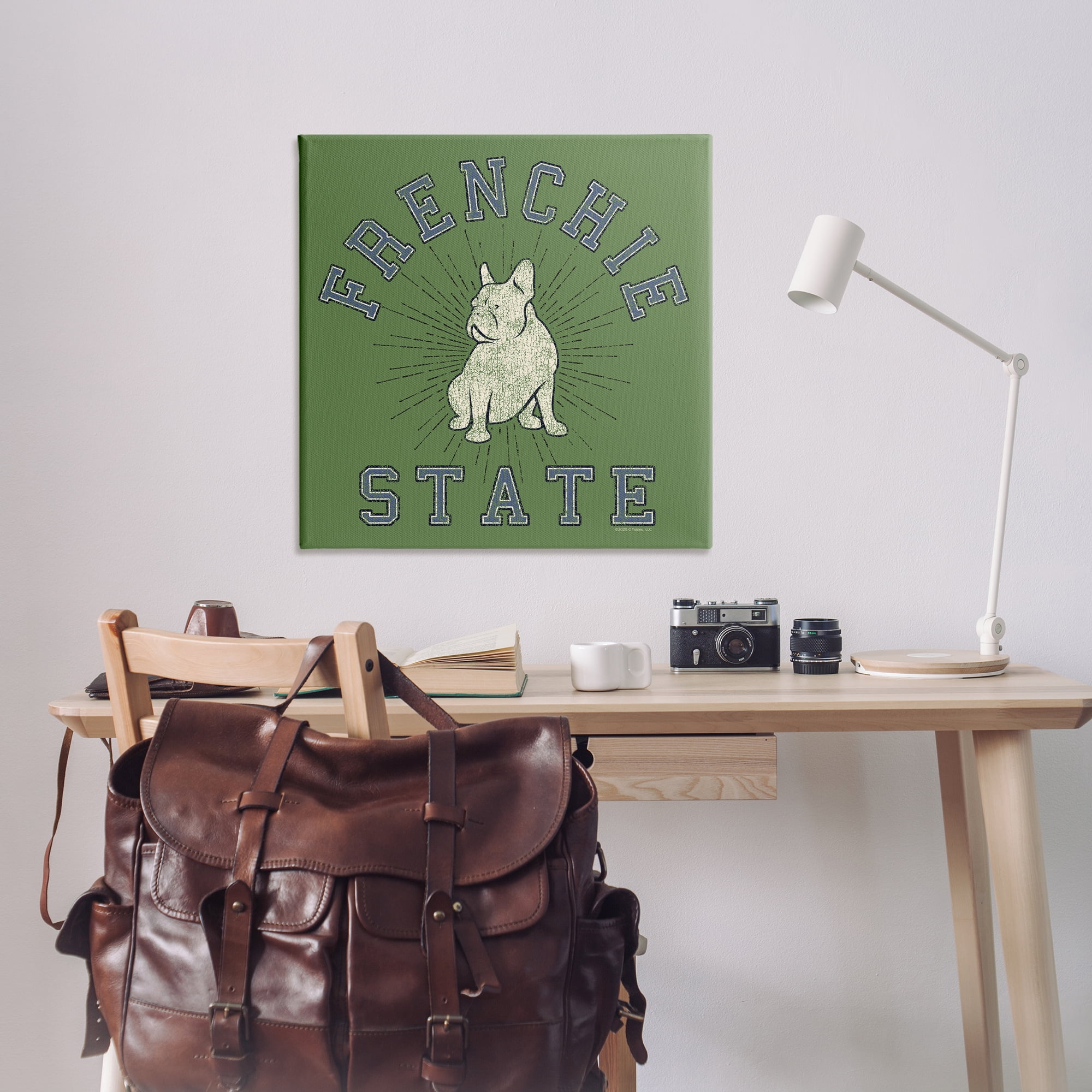 Stupell Industries Vintage Frenchie State Novelty & Humor Painting Wrapped Canvas Art Print Wall Art, 36 x 36