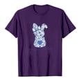thumbnail image 4 of Alun Easter T Shirts for Women Cute Bunny Short Sleeve Tshirt Floral Rabbit Easter Festival Outfit Spring and Summer Soft Comfort Holiday Graphic Tee Tops 1-Purple S, 4 of 4