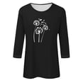 thumbnail image 3 of Womens Blouses Long Sleeve Clearance Women's Fashion Tees Casual Crewneck 3/4 Sleeve Loose T Shirt Ladies Tops Blouses Shirts, 3 of 3